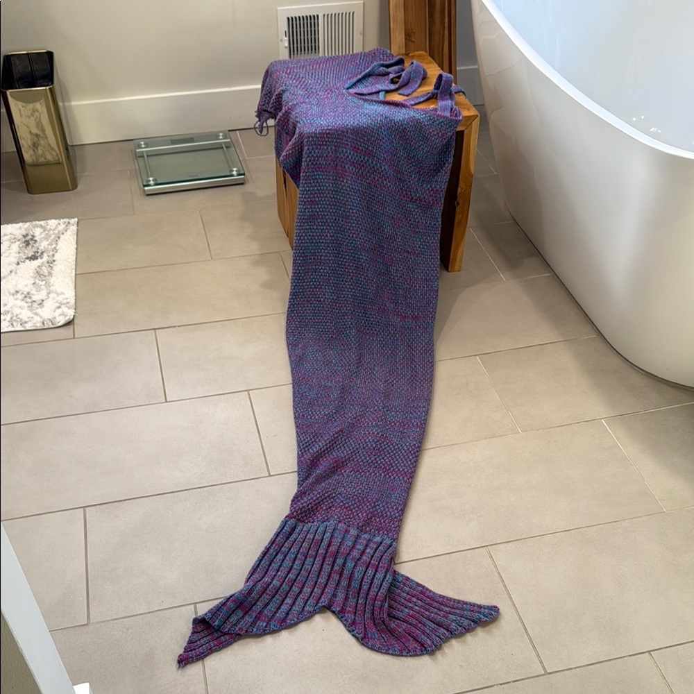 Purple Mermaid Tail Blanket
